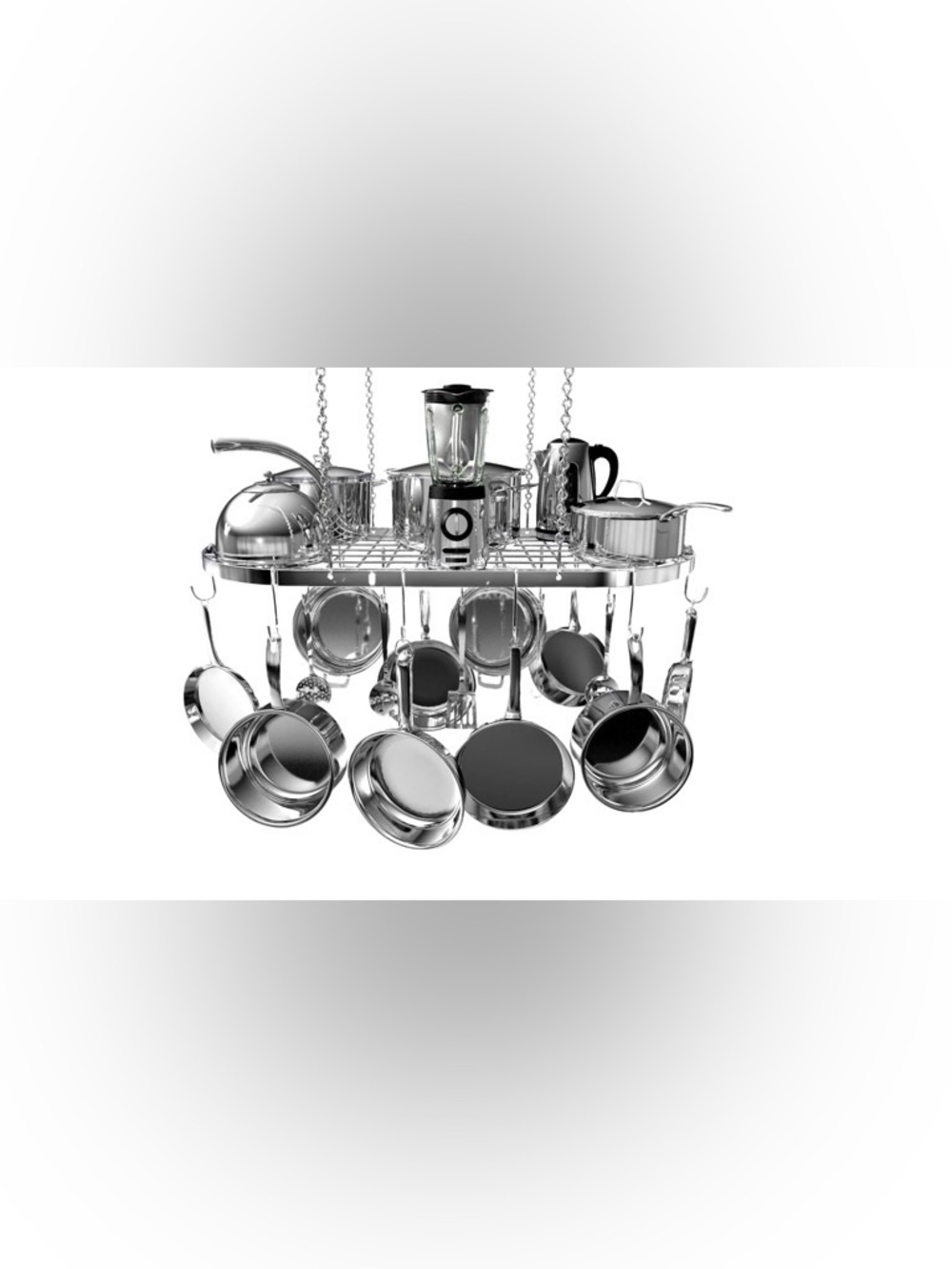 Hanging Pot Rack - Ceiling Mount Kitchen Organizer for Pots